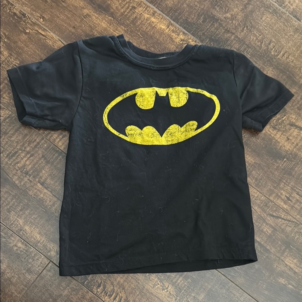 Black T-Shirt with Yellow Batman Logo